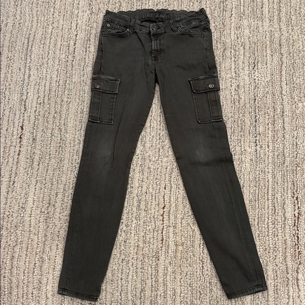 7 for all mankind Women’s Army Green Cargo Skinny Jeans